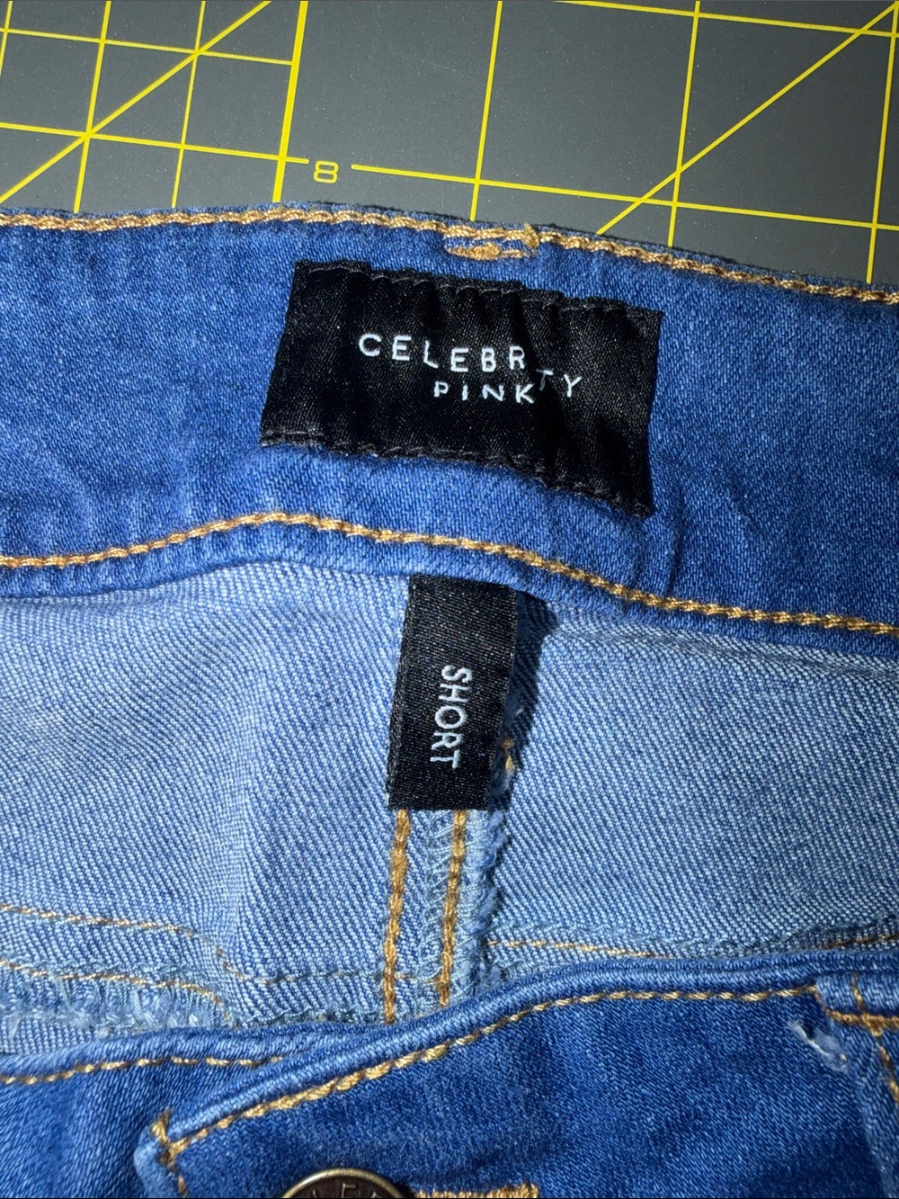 Celebrity Pink Medium Blue Denim Cuffed Shorts - Picture 3 of 4